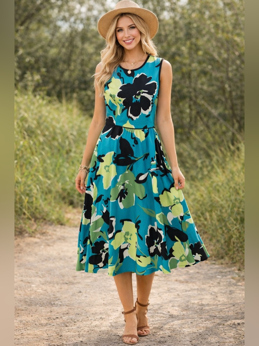 Floral Fit & Flare Midi Dress